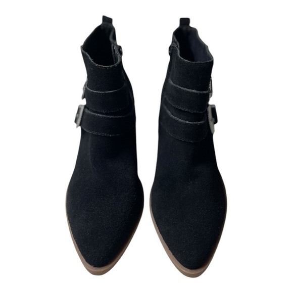 Steve Madden Women’s Niall Black Cow Suede Western Buckle Ankle Boots - Picture 12 of 12